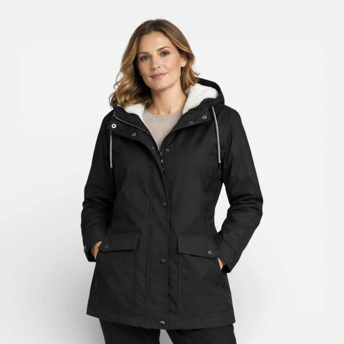 Veste imperméable coupe-vent avec capuche pour femme