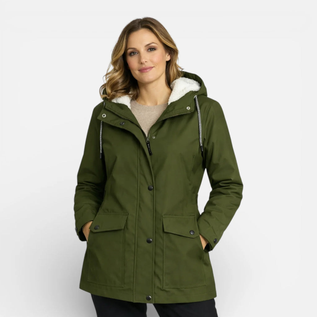 Veste imperméable coupe-vent avec capuche pour femme