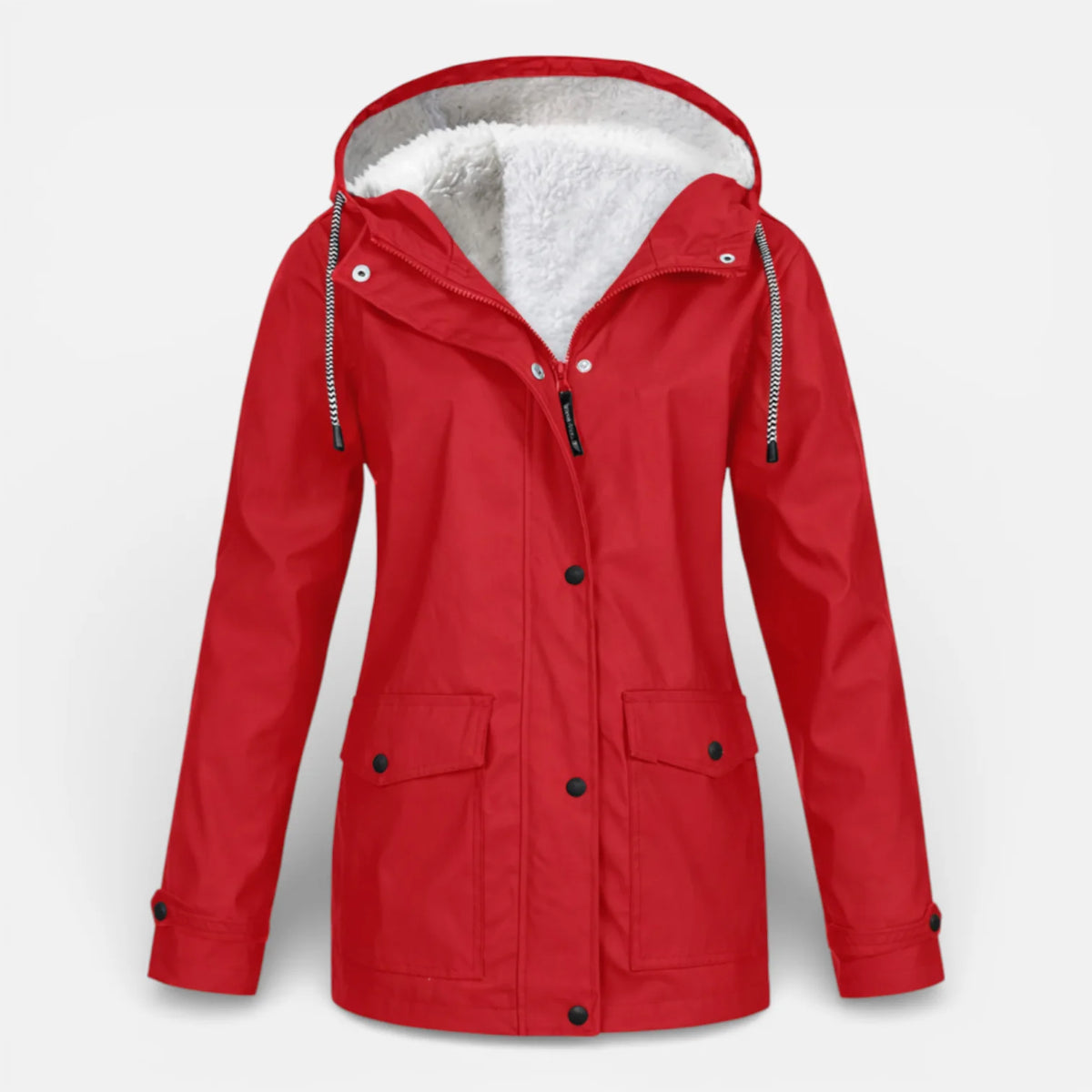 Veste imperméable coupe-vent avec capuche pour femme