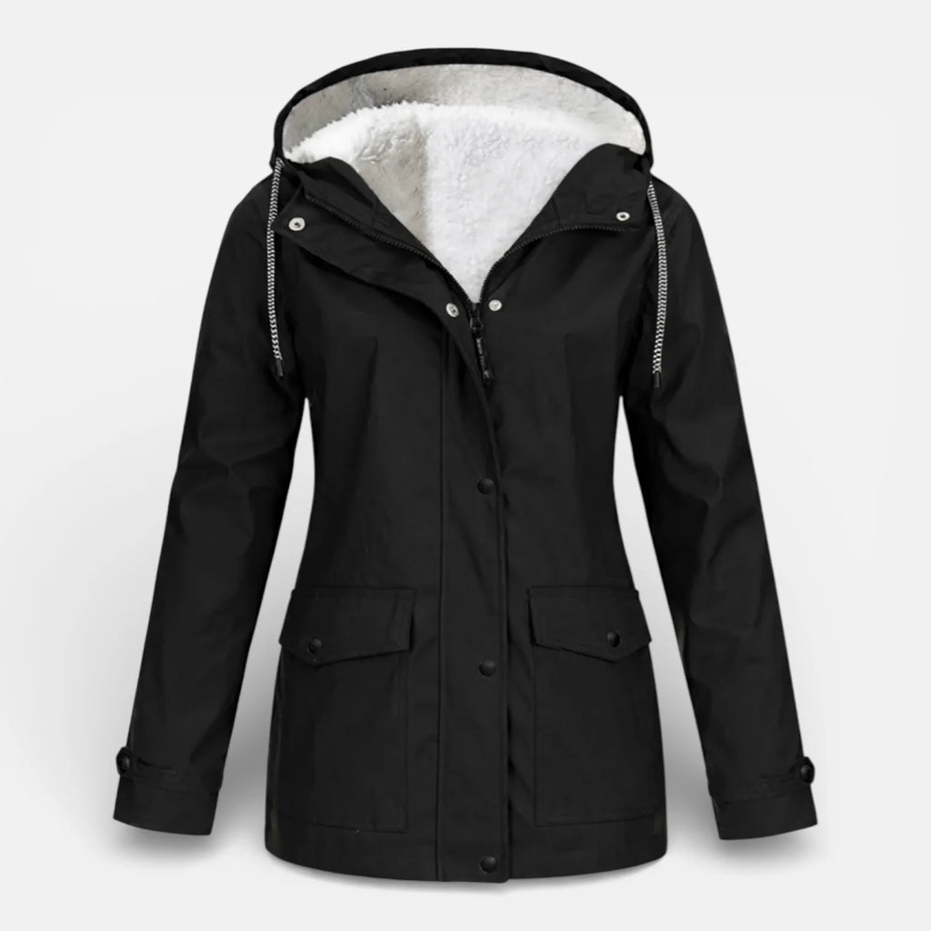 Veste imperméable coupe-vent avec capuche pour femme