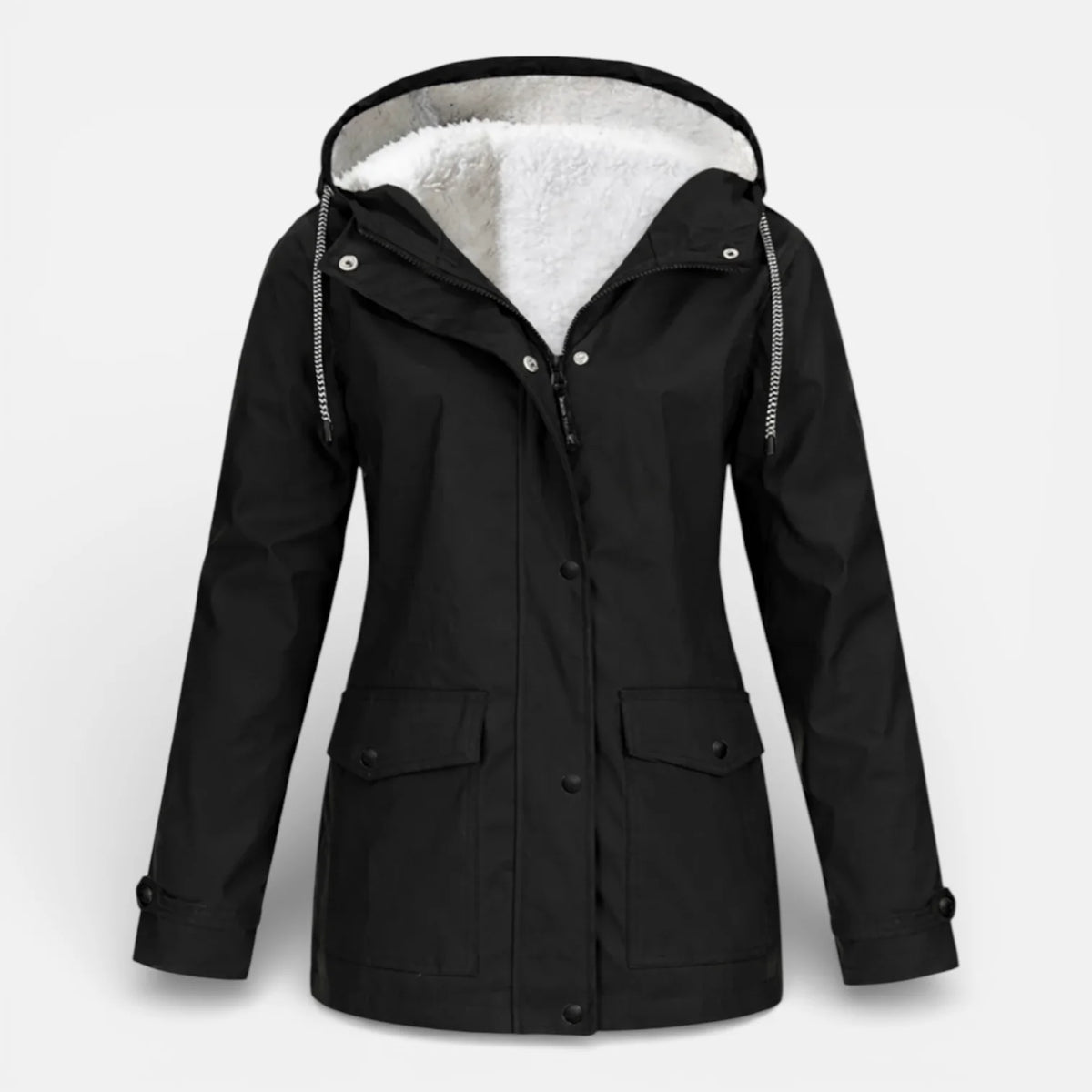 Veste imperméable coupe-vent avec capuche pour femme