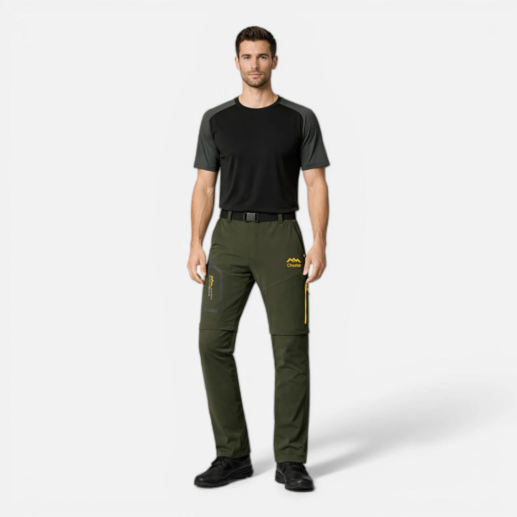 Pantalon de randonnée convertible et imperméable homme