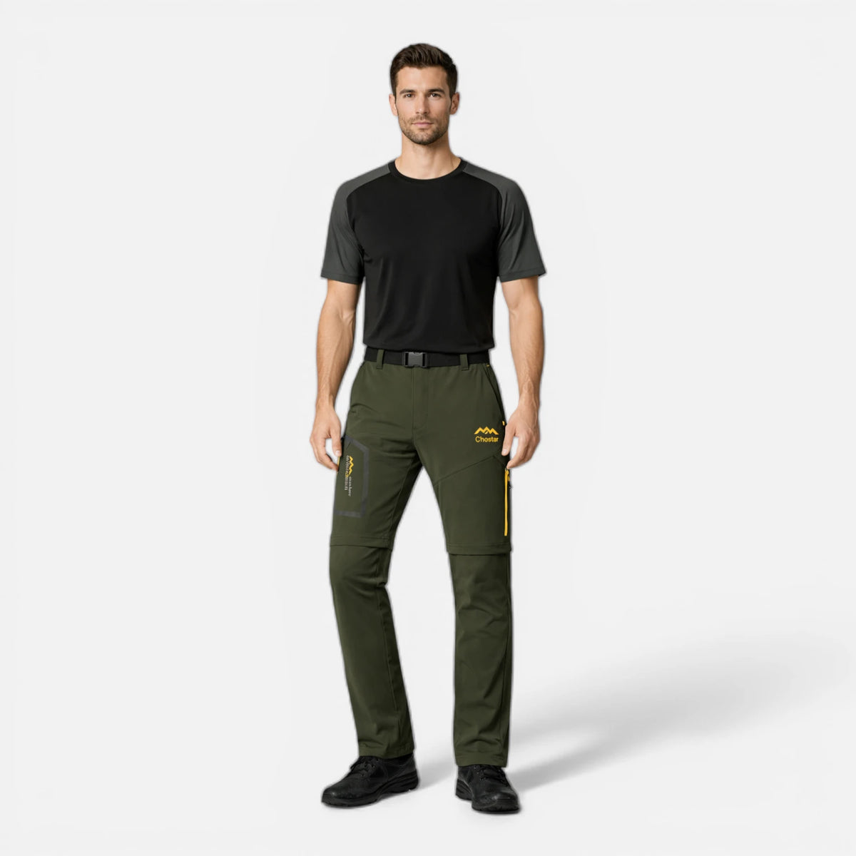 Pantalon de randonnée convertible et imperméable homme