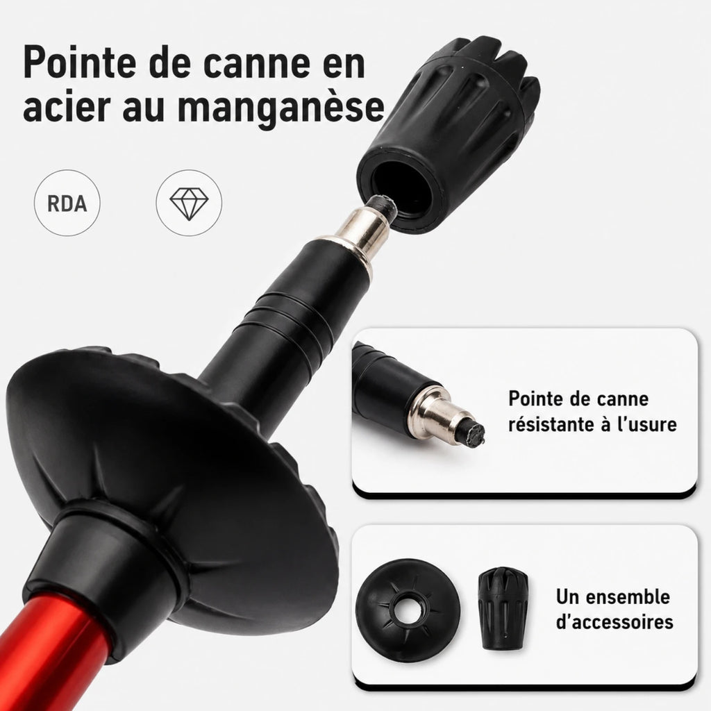 Bâtons de randonnée télescopiques super légers