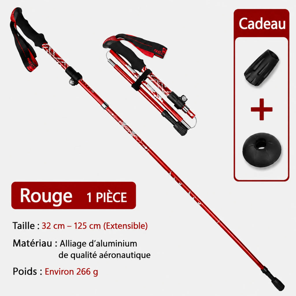 Bâtons de randonnée télescopiques super légers