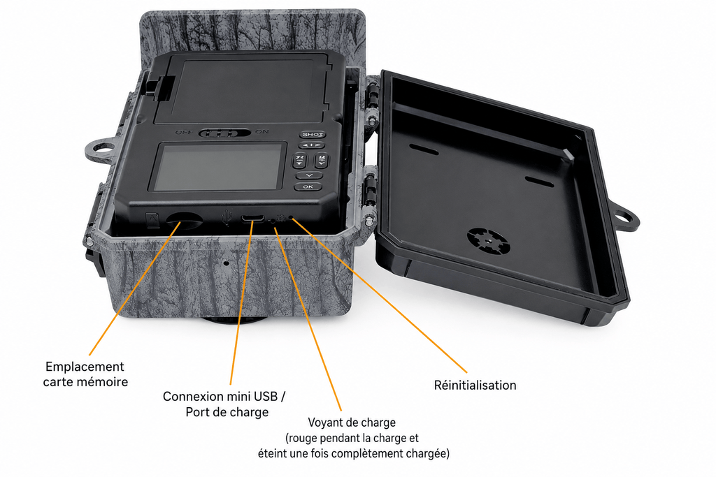Caméra de chasse solaire 4K détection rapide vision nocturne