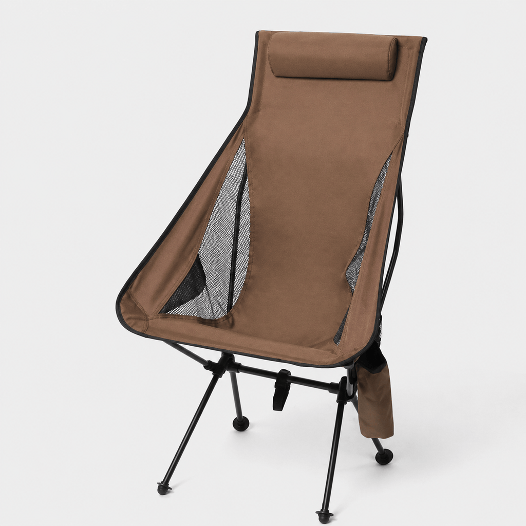 Chaise camping pliante avec appui-tête légère et confortable