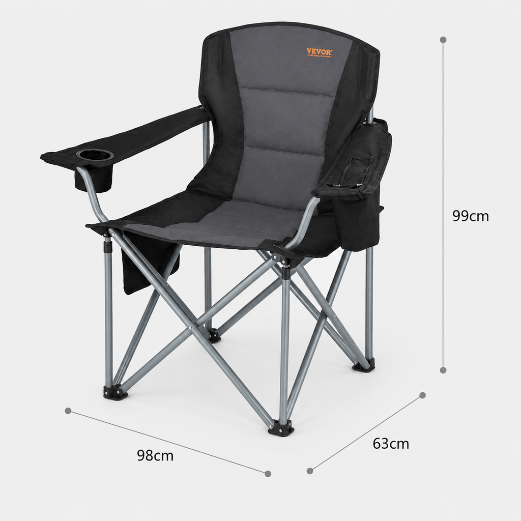 Chaise camping pliante avec dossier rembourré confort