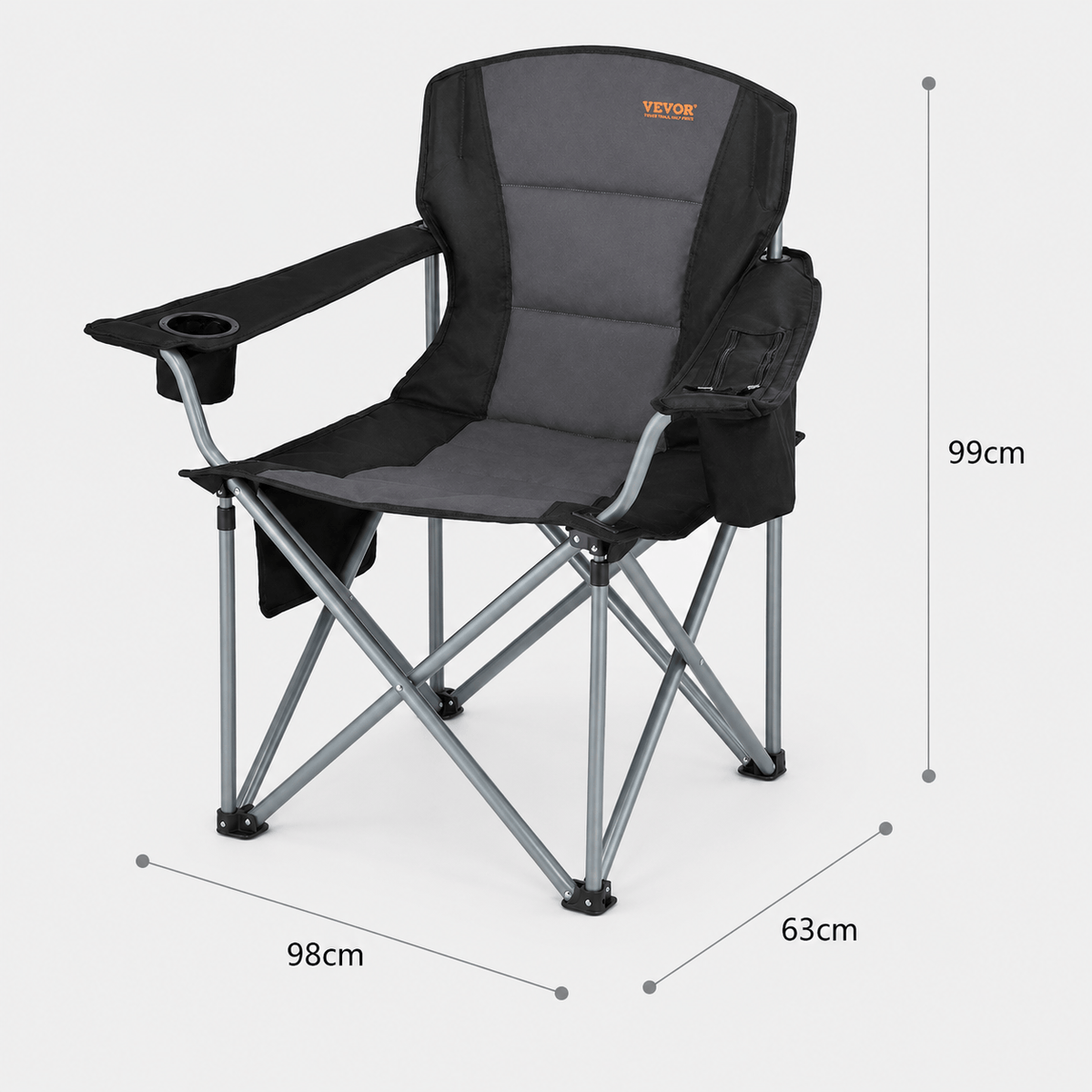 Chaise camping pliante avec dossier rembourré confort