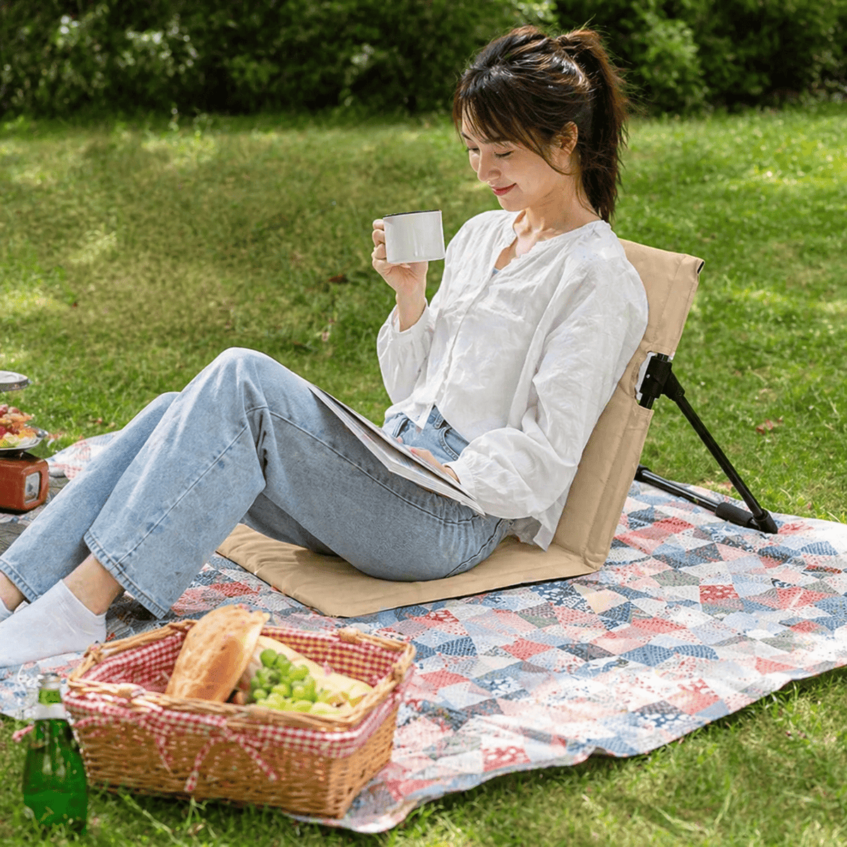 Chaise pliante ultralégère en aluminium confortable et facile à transporter