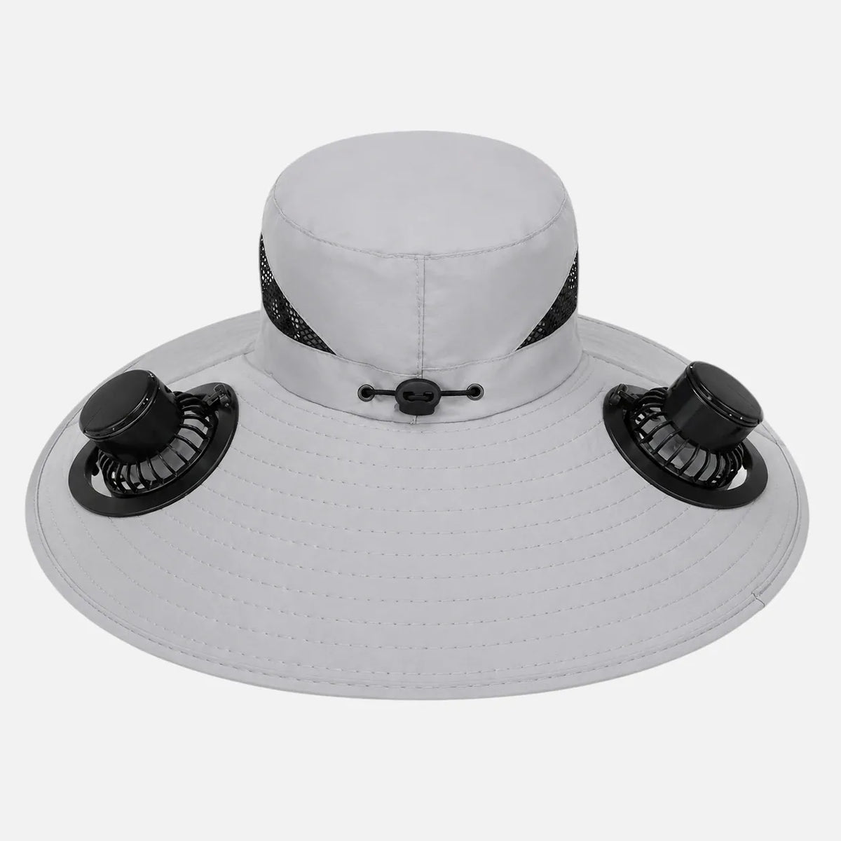 Gris moyen / 48-56 cm (ajustable) Chapeau avec ventilateur à énergie solaire, Rechargeable par USB