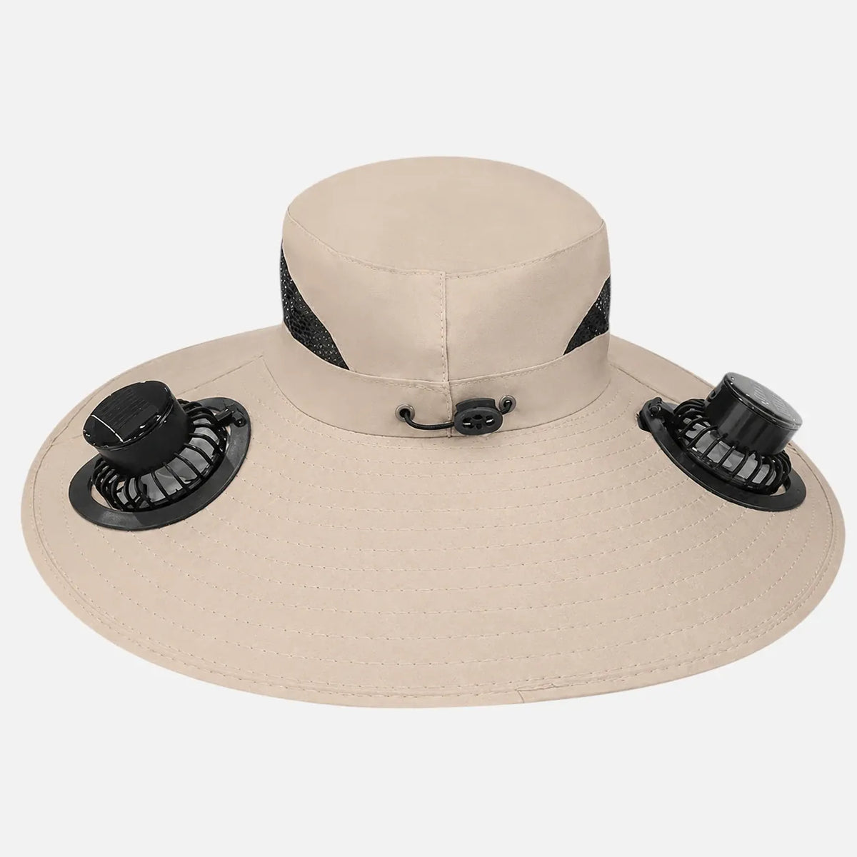 Beige / 48-56 cm (ajustable) Chapeau avec ventilateur à énergie solaire, Rechargeable par USB