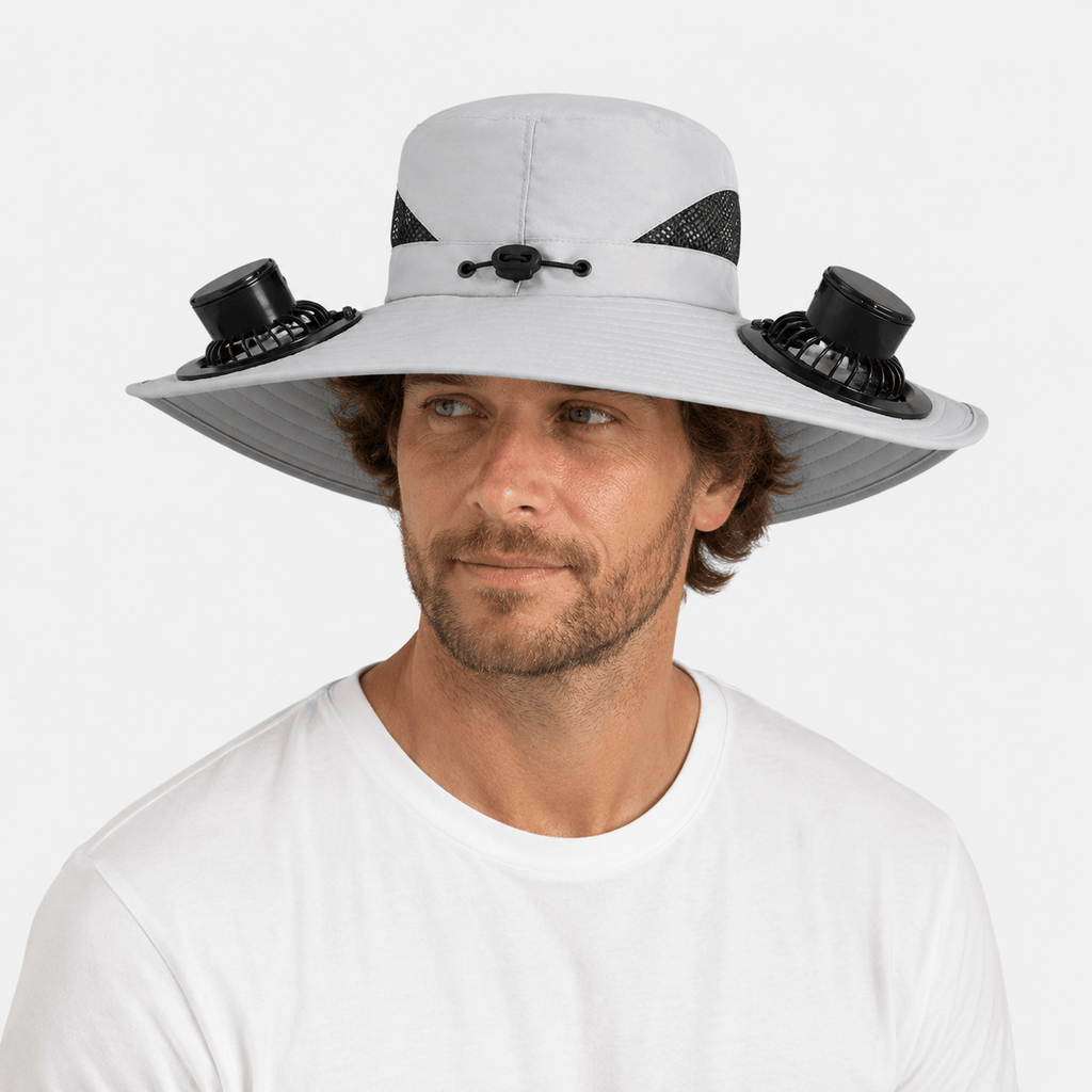 Chapeau avec ventilateur à énergie solaire, Rechargeable par USB