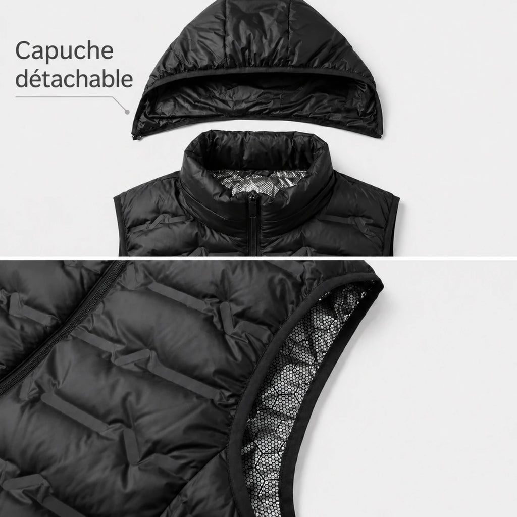 Doudoune sans manches à capuche