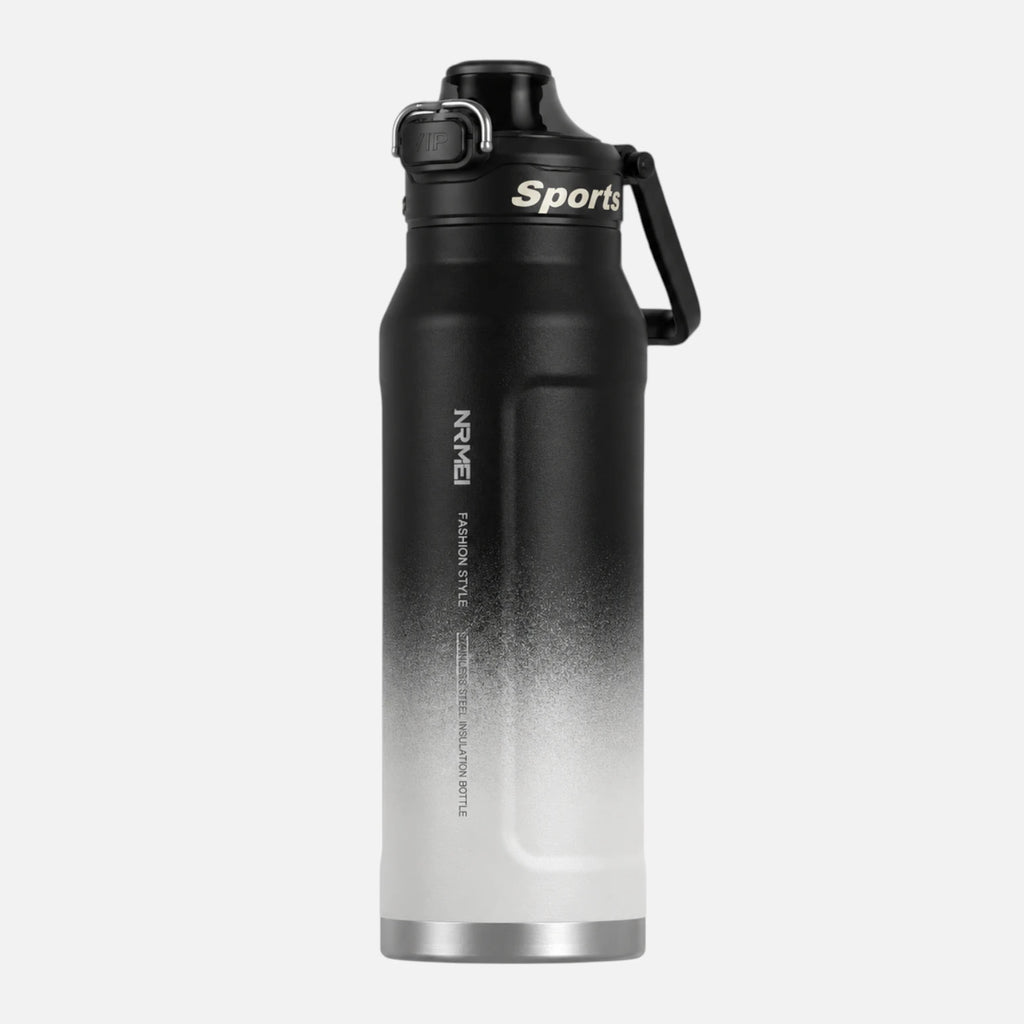 Noir et Blanc / 1L Gourde Thermos 1L en acier inoxydable