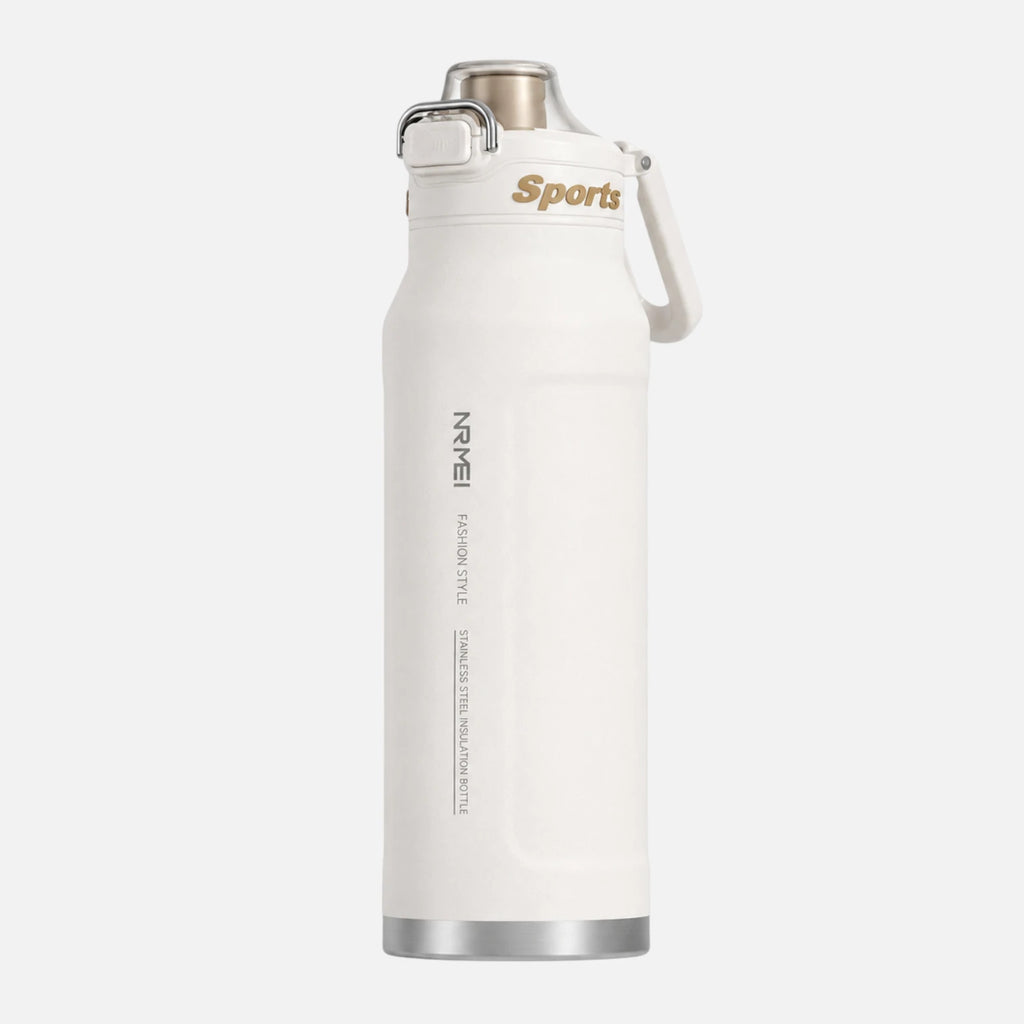Blanc / 1L Gourde Thermos 1L en acier inoxydable