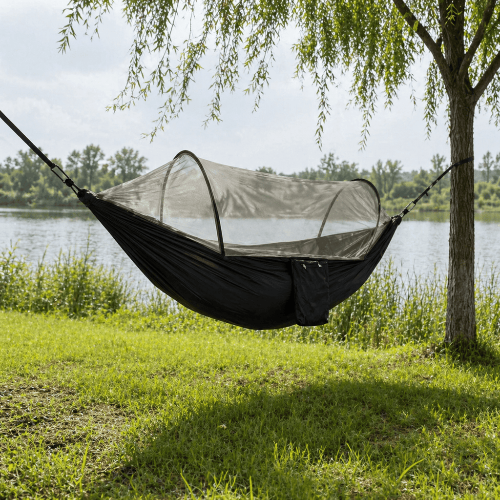Hamac camping léger avec moustiquaire robuste et confortable