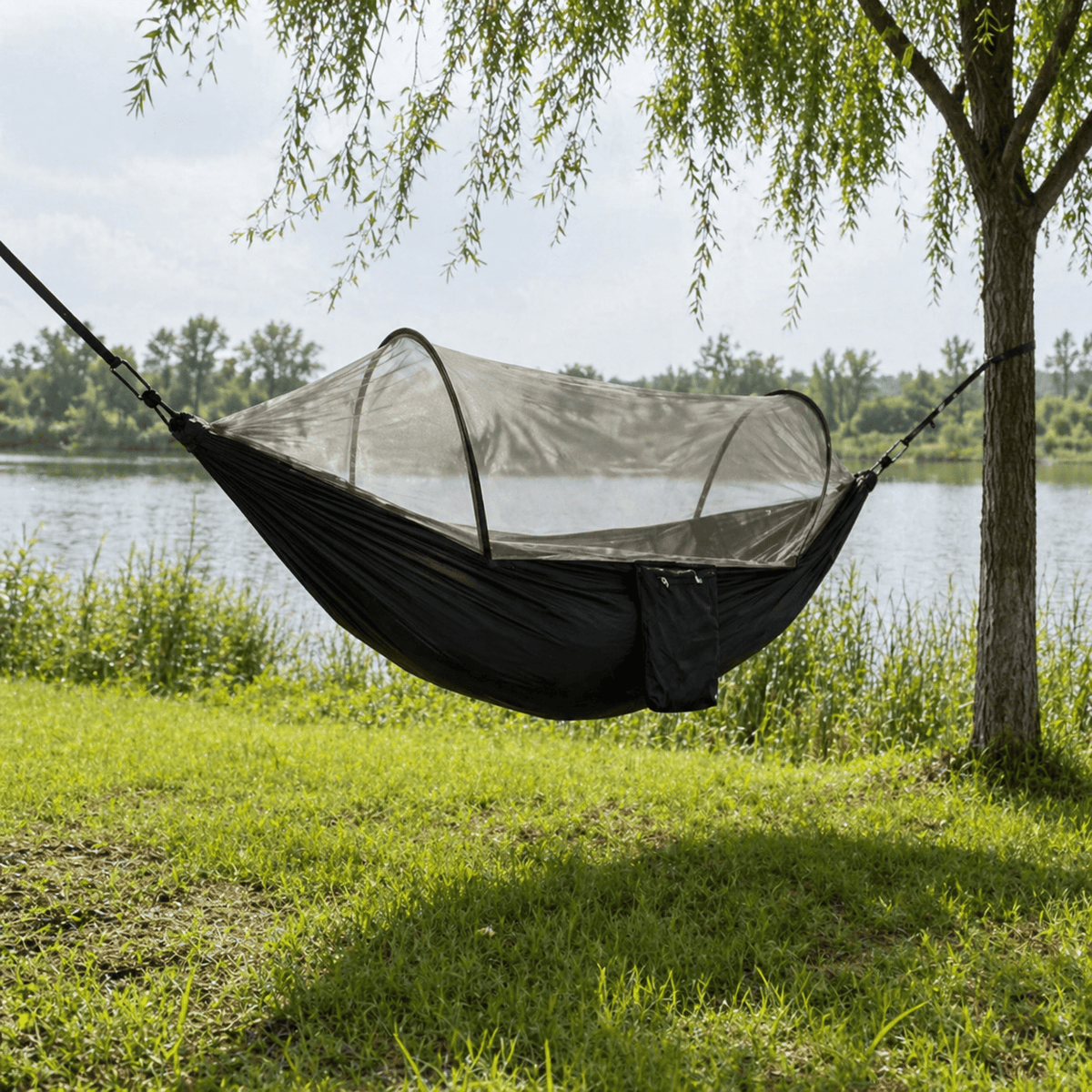Hamac camping léger avec moustiquaire robuste et confortable
