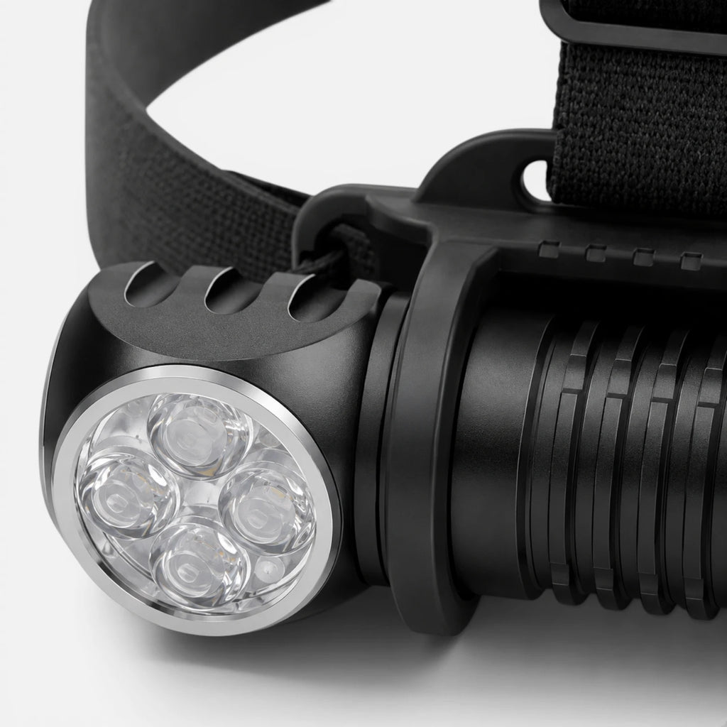 Noir Lampe frontale trail rechargeable USB-C