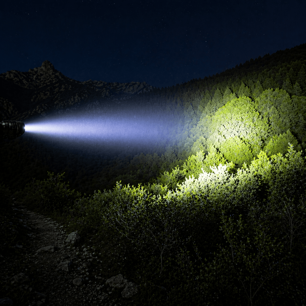 Lampe torche LED puissante avec éclairage latéral