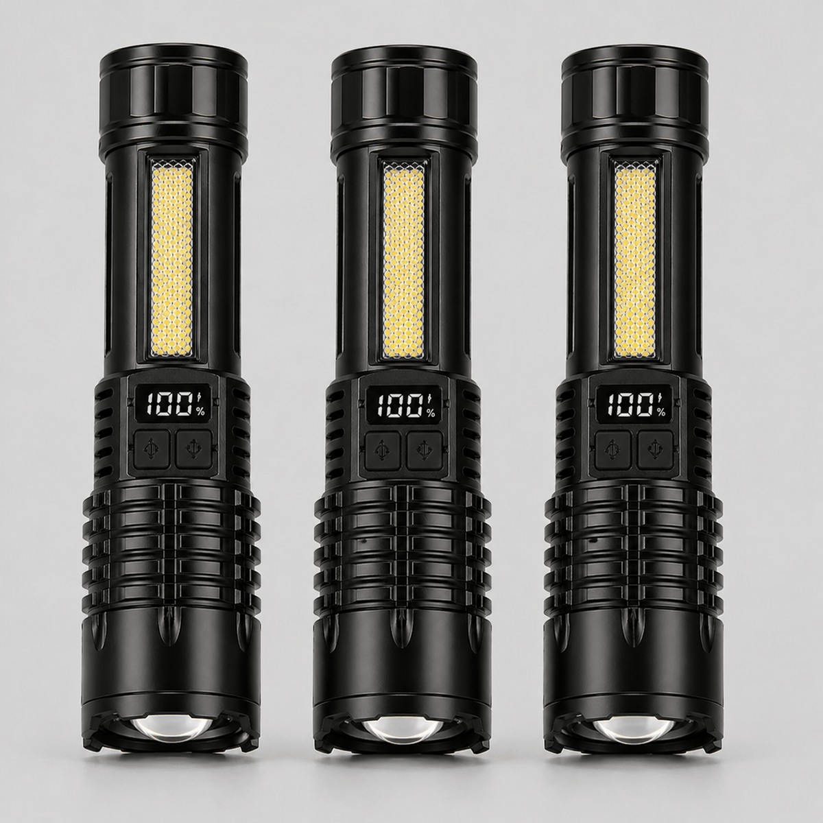 Lampe torche LED puissante avec éclairage latéral