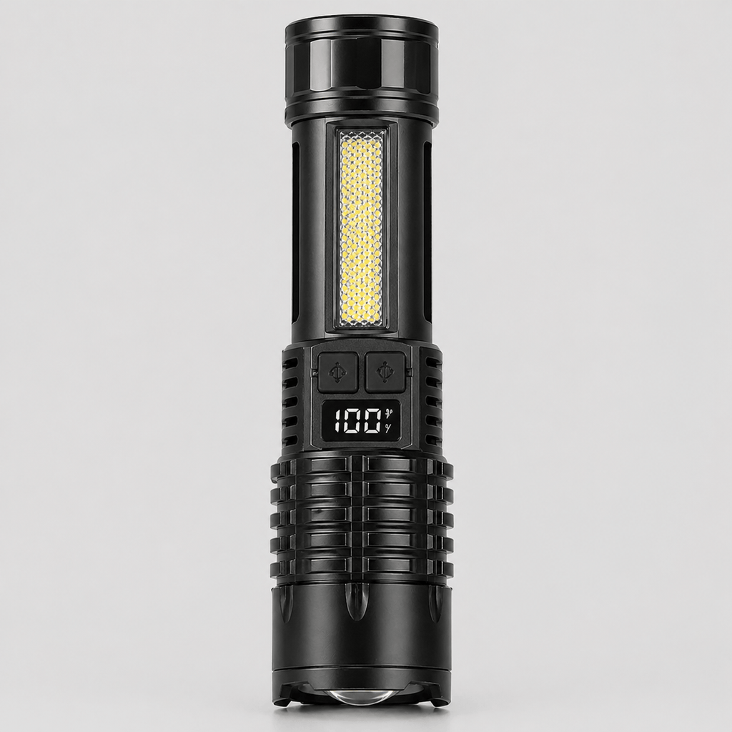 Lampe torche LED puissante avec éclairage latéral
