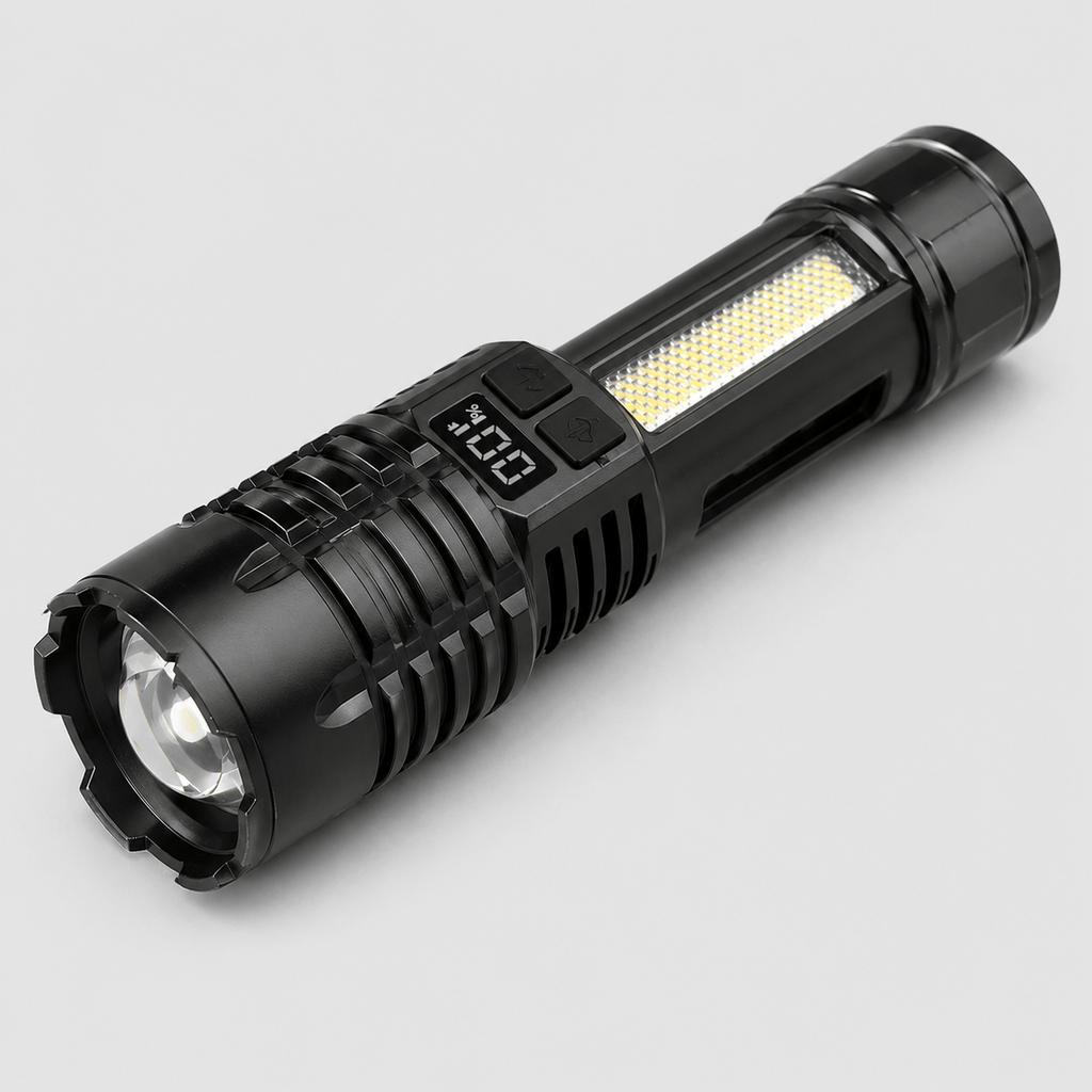 Lampe torche LED puissante avec éclairage latéral