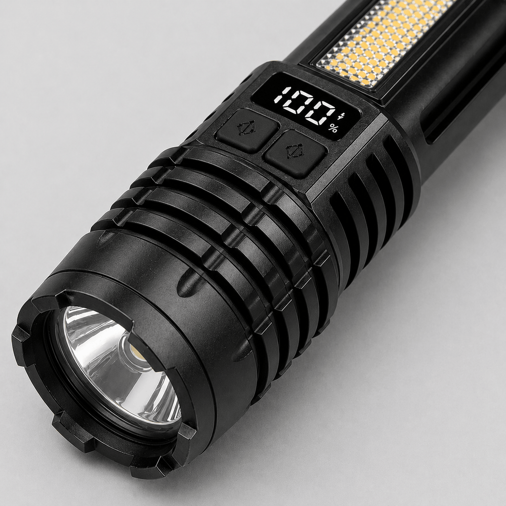 Lampe torche LED puissante avec éclairage latéral