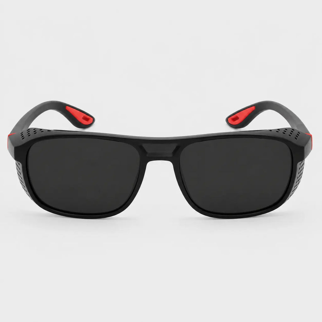 Lunettes de soleil Noir et rouge Lunettes de Soleil Sport Homme Femme Polarisées UV400