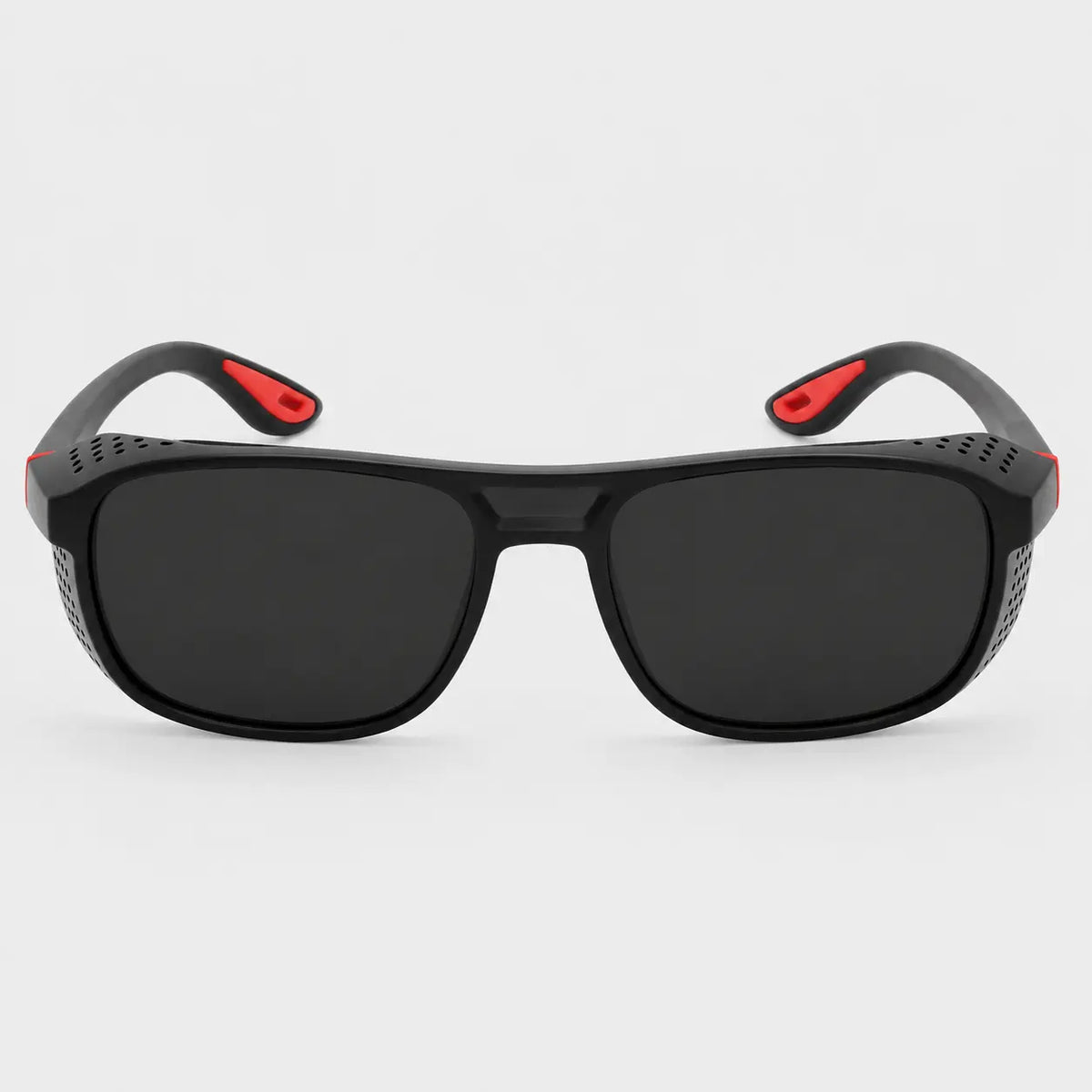 Lunettes de soleil Noir et rouge Lunettes de Soleil Sport Homme Femme Polarisées UV400