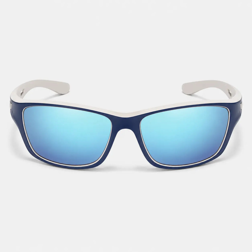Lunettes de soleil Blanc et bleu Lunettes de Soleil Sport Polarisées Anti-Éblouissement