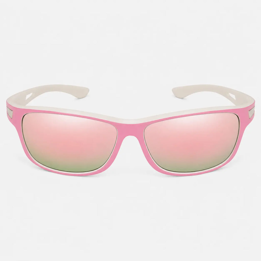 Lunettes de soleil Rose et blanc Lunettes de Soleil Sport Polarisées Anti-Éblouissement