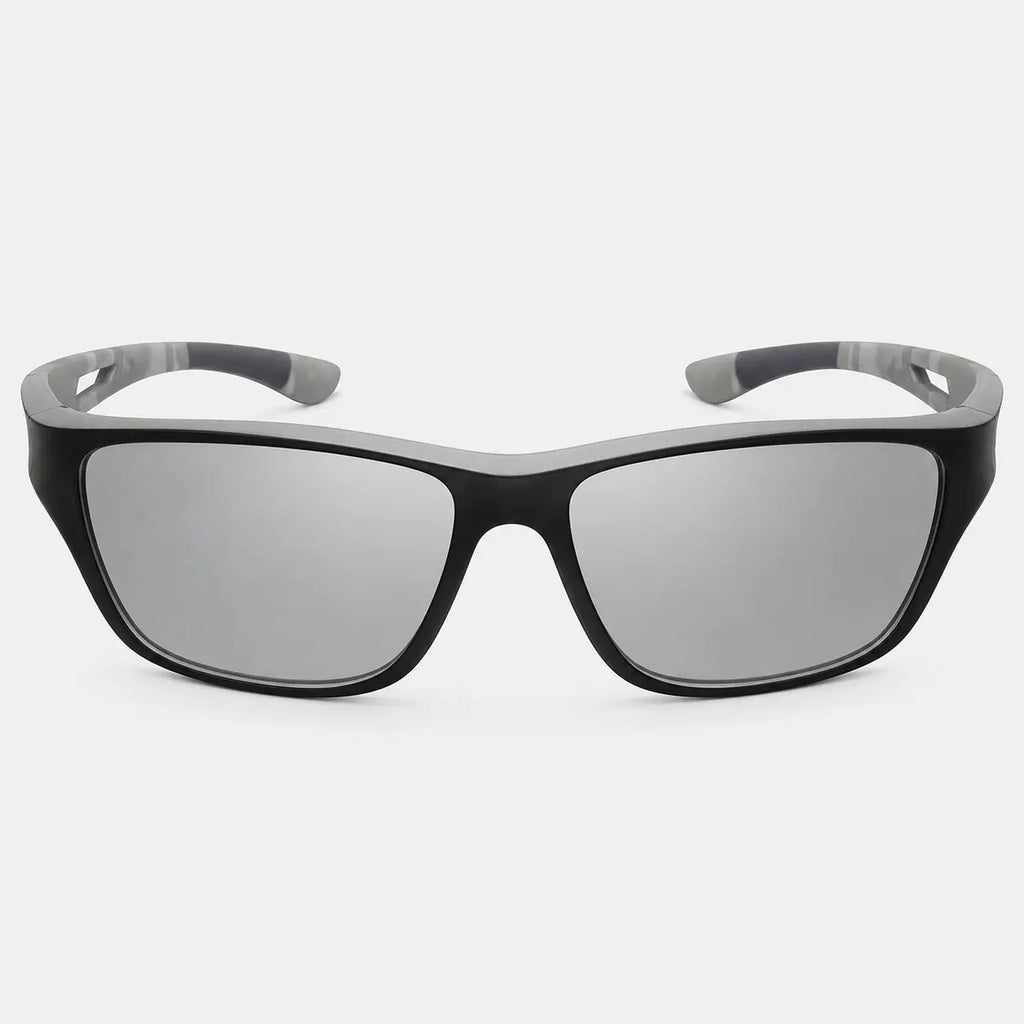 Lunettes de soleil Noir et gris Lunettes de Soleil Sport Polarisées Anti-Éblouissement