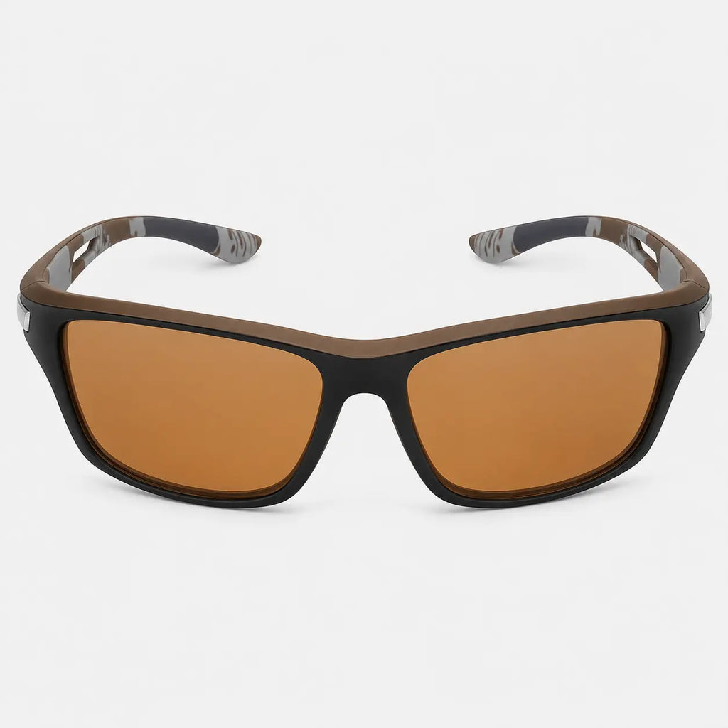Lunettes de soleil Noir et brun Lunettes de Soleil Sport Polarisées Anti-Éblouissement