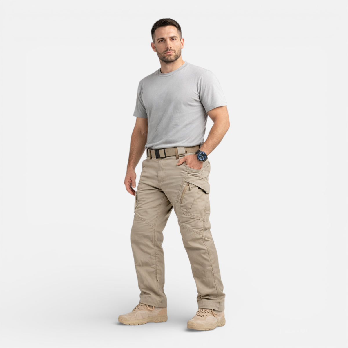 Ma boutique Beige sable / S Pantalon résistant multi-poches pour activités extérieures