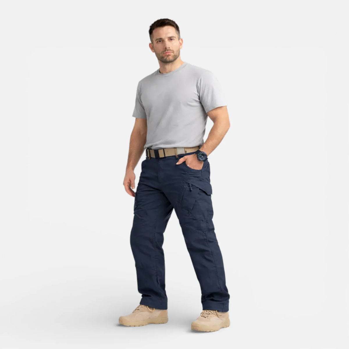 Ma boutique bleu sombre fix / S Pantalon résistant multi-poches pour activités extérieures