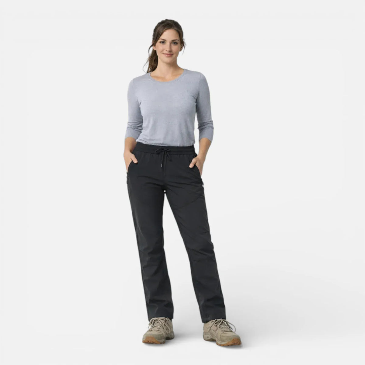 Ma boutique Noir / M Pantalon De Randonnée Femme Léger et Résistant à l’eau
