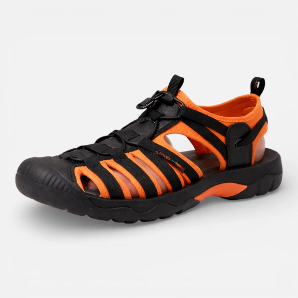 Ma boutique Noir Orange gris / 38 Sandales de marche en cuir