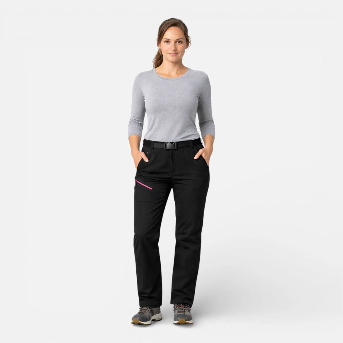 Ma boutique Noir Rose Rouge / XS Pantalon Randonnée Doublé Polaire Femme