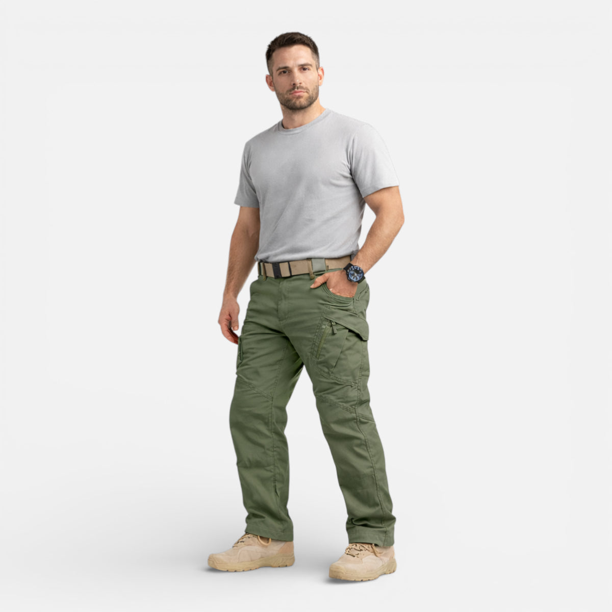 Ma boutique Vert armée / S Pantalon résistant multi-poches pour activités extérieures