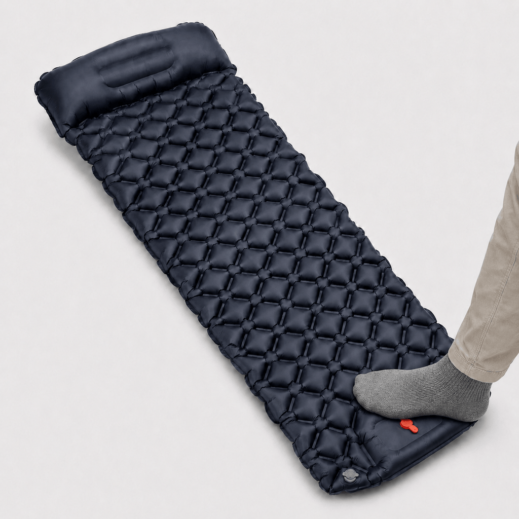 Matelas gonflable ultraléger avec oreiller et pompe intégrée
