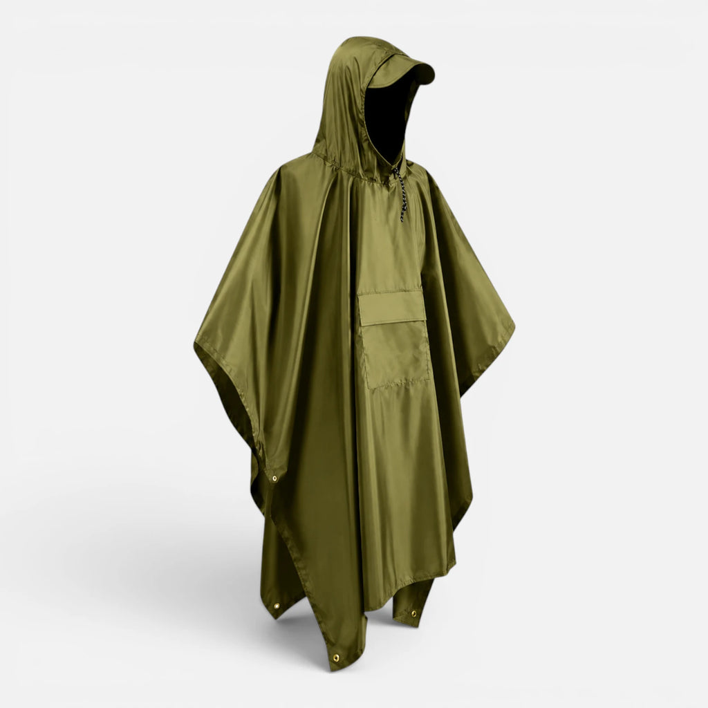 Vert kaki foncé / Taille unique (140 cm) Poncho de pluie imperméable