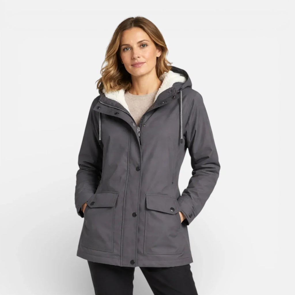 Rando hiking spirit Gris / S Veste imperméable coupe-vent avec capuche pour femme
