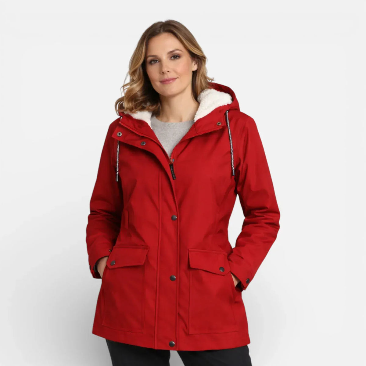 Rando hiking spirit Rouge / S Veste imperméable coupe-vent avec capuche pour femme