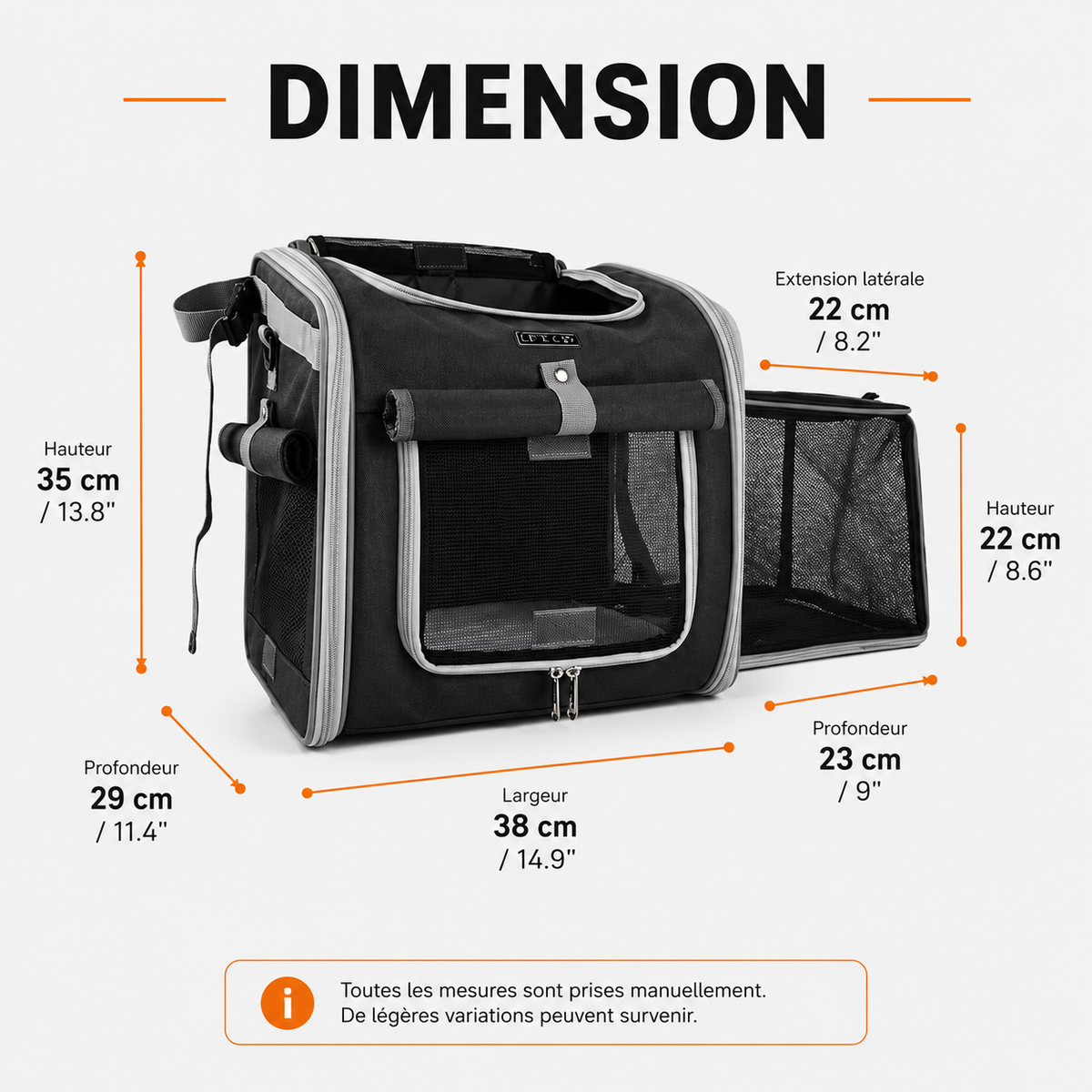 cola sombre Sac vélo pour chien et chat
