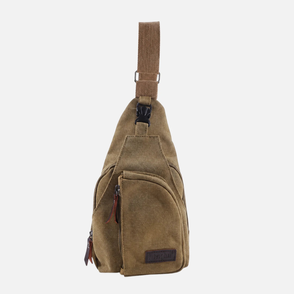 Marron clair / 30cm<Longueur maximale<50cm Sacoche bandoulière homme en toile vintage