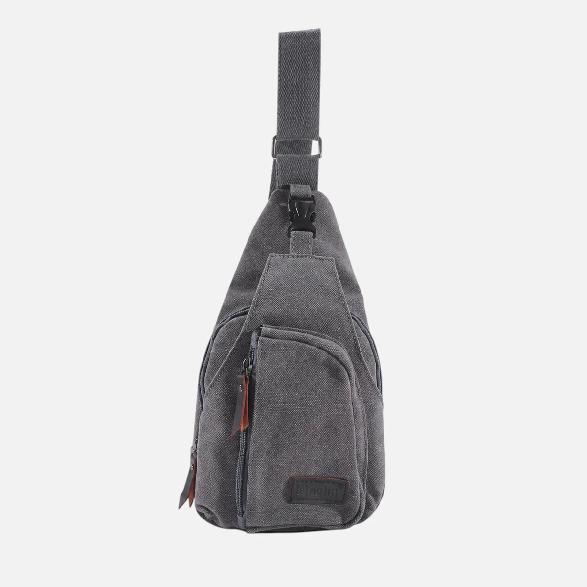 gris taupe chaud / 30cm<Longueur maximale<50cm Sacoche bandoulière homme en toile vintage