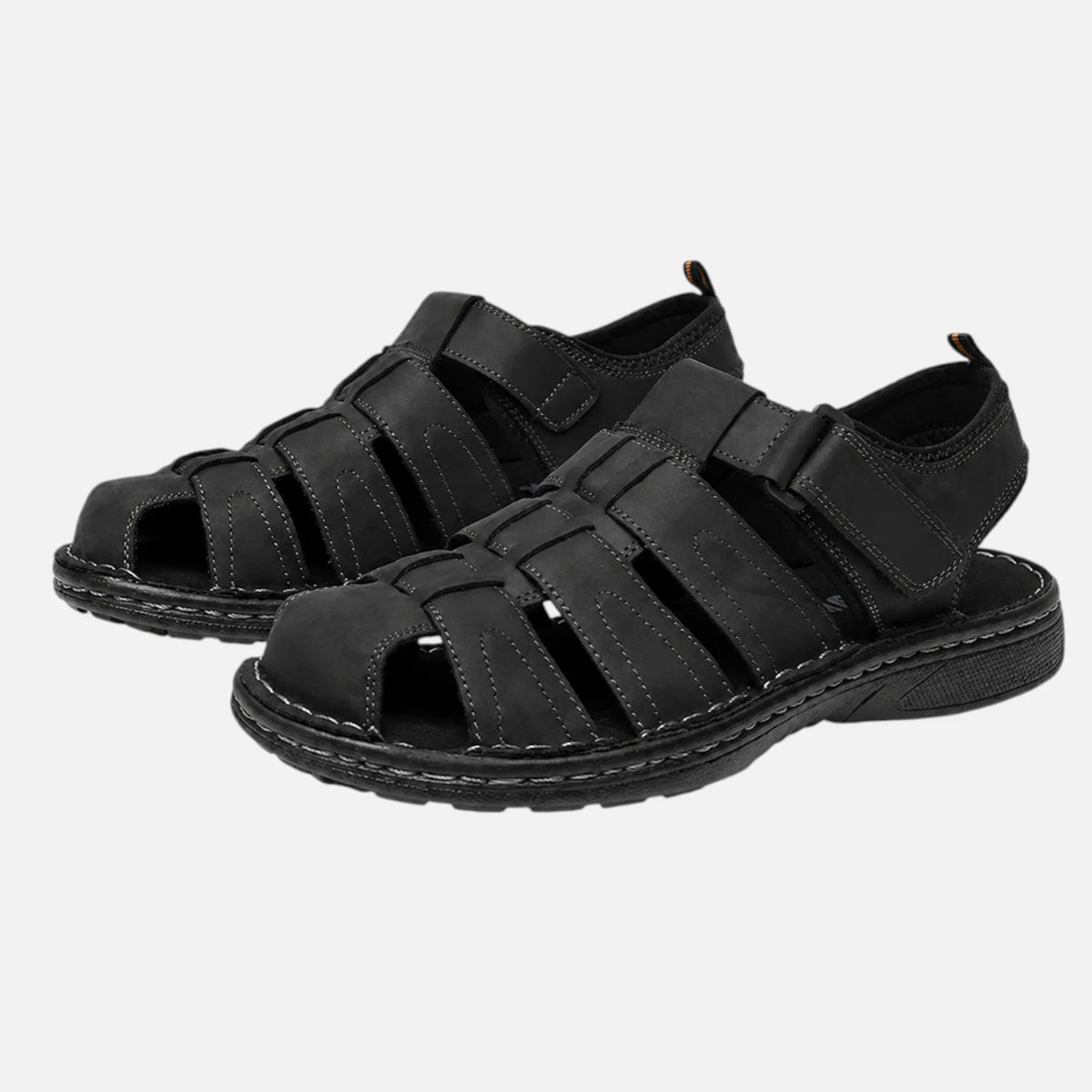 Python noir / 40 Sandales homme cuir antidérapantes