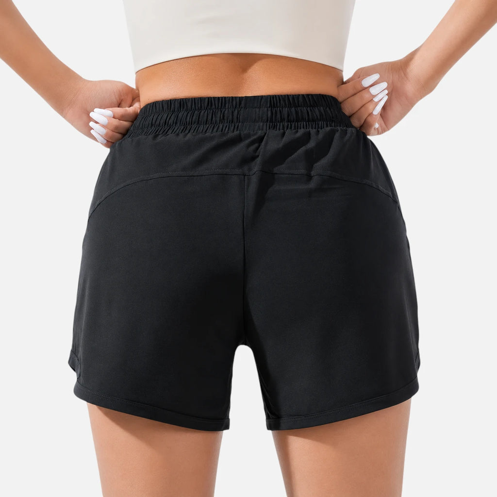 Short de sport femme taille haute 2 en 1