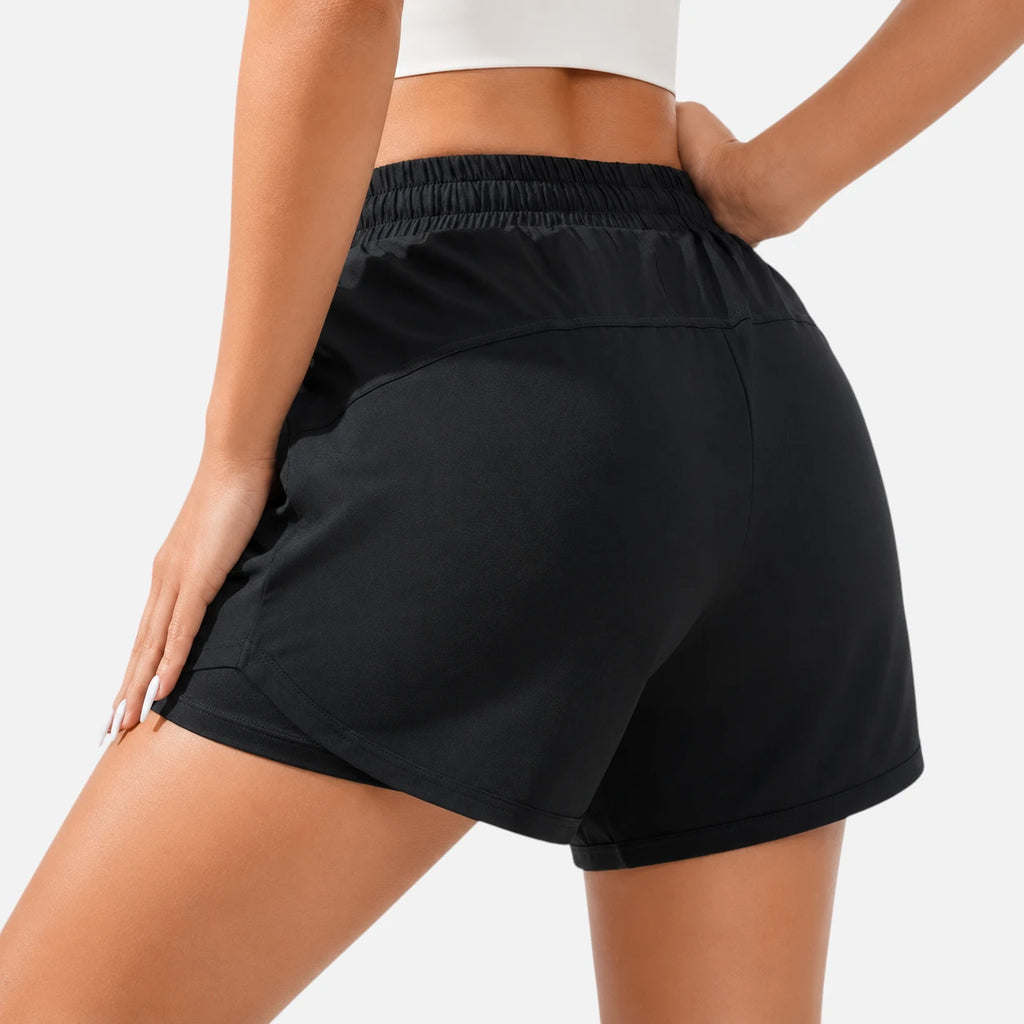 Short de sport femme taille haute 2 en 1